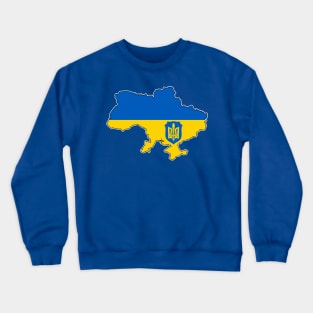 Ukraine Flag Map Crewneck Sweatshirt